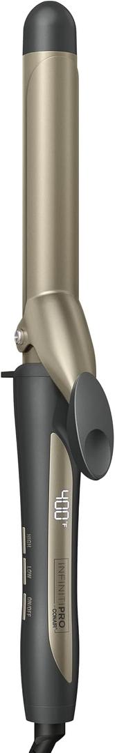 INFINITIPRO BY CONAIR Tourmaline Ceramic 1-inch Curling Iron, 1-inch Digital Curling Iron, 1-inch barrel produces classic curls  for use on short, medium, and long hair (Dark Grey)