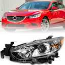 Huray Halogen Headlight Assembly for Mazda 6 2014 2015 2016 2017 LH Projector Headlamp w/Bulbs OE Factory Replacement for MA2518160 Left Driver Side