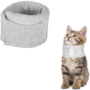 Cat Neck Brace, Adjustable Breathable Elizabethan Collar for Pet After Surgery Recovery Cat Neck Cervical Cone for Small Dogs Puppies Kittens with Neck Circumference 6.3-8.6 Inch (X-Small,Grey)