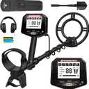 Metal Detector for Adults Professional, Waterproof Pinpoint, High Accuracy Gold and Silver Detection, Underwater and Beach Use, 10'' IP68 Coil, Bigger LCD, New Advanced DSP Chip, Red