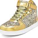 Wooowyet Glitter Shoes Kids High Top Sneakers for Boys Girls Gift Party Birthday Christmas Halloween
 (1.5 Little Kid)