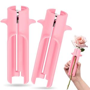 Lasnten 2 Pcs Rose Thorn Stripper Tool Thorn Remover for Roses Leaf Stripper Tool Flower Stem Cleaner Cutter to Removal Leaf for Home Flower Shop Gardening Floral Arrangement (Pink)