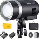 Godox AD300 Pro AD300Pro Outdoor Flash Strobe Light, 300W TTL HSS 1/8000s Studio Flash, 320 Full Power Flashes, 2600mAh Lithium Battery, 12W Modeling Lamp, for Canon Sony Nikon Fuji Olympus Panasonic