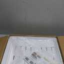 DOMNIU 2 Pack Pull Out Cabinet Organizers Expandable, Plastic Slide Out Drawers for Kitchen, Bathroom, Pantry, Under Sink Storage, Pull Out Drawers Fixed with Adhesive Nano Film (White, 11.6''-17.5'')