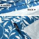 VOGOL Curtain Valances Leaves Meticulous Printed Window Curtains for Kitchen, Top Rod Pocket 52 x 12 Valance for Farmhouse Small Window, Navy Blue, One Panel