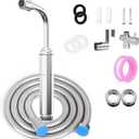 Handheld Toilet Bidet Sprayer for Toilet - Adjustable Flush Angle & Water Pressure for Bathroom Diaper Shower, All Brass Handheld Bidet Sprayer with Superior Complete Spray Hoses Kit (Sliver)