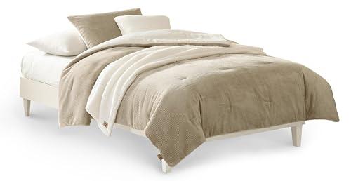 UGG Remina Twin Comforter Set 4 Piece Bed in a Bag with Throw Blanket, Decorative Pillow Sham and Reversible Comforter Hypoallergenic Washable College Dorm Bedding, Twin XL, Brown Birch