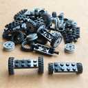 70 Pieces City Car Wheels and Axles Set,Car Parts Chassis Pieces Tires Building Blocks, Compatible with Lego for Kids Boys Toy