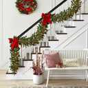 Christmas Velvet Bows Garland, 10ft Pre-Strung Christmas Garland Banner with 15 Bows, Indoor Vintage Elegant Velvet Ornaments Home Decor Decorations for Mantle Tree Party Wall Office, Khaki Brown/Tan