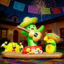 DomKom 6FT Cinco De Mayo Inflatables Fiesta Party, Blow up Outdoor Decorations Cactus Avocado Taco Mexican Party May 5 Sombreros Built-in LEDs Light Fiesta Maracas for Garden Lawn Yard