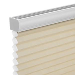 Changshade Cordless Cellular Shades, Blackout Honeycomb Shades for Windows, Pull Down Pleated Blinds, Easy to Install for Indoor Windows and French Doors,34" W x 72" H, Beige