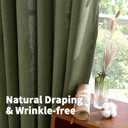 YoungsTex Olive Green Linen Kitchen Curtains 36 Inch Length, Semi Sheer Textured Small Drapes Rod Pocket Back Tab for Cafe Bathroom Short Window, 2 Panels, 42 X 36 Inch