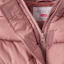 The Children's Place Girls' Water and Wind Resistant Hooded Zip Front Mid Length Puffer Jacket, Faux Fur Lined (Pink, L)