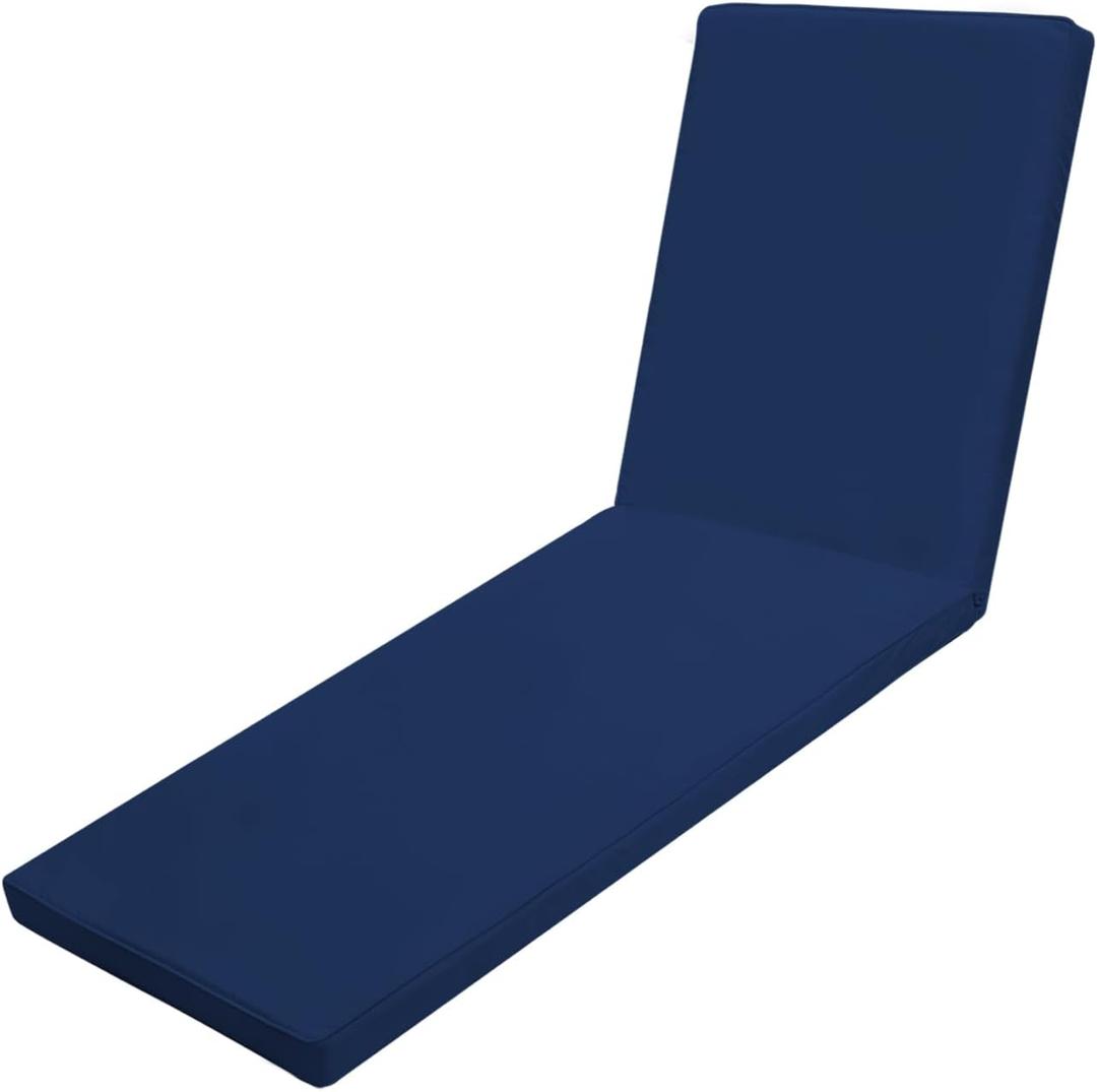 Outdoor Chaise Lounge Cushions for Patio, 72"x22"x3" Lounge Chair Cushions, Waterproof Replacement Seat Cushions for Outdoor Furniture, Blue