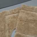 LOCHAS Bathroom Rug Set Beige, Soft Bath Rug Set 2 Piece, Toilet Mat U-Shaped 20x20 and 34x20 Bath Rugs, Quickly Dry Mats for Bathroom, Tub, Washable, Super Absorbent Floor Mat