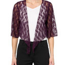 Vixen womens Tie Front Lace Shrug Cardigan 2X