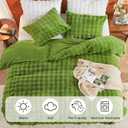 EMME Faux Fur Duvet Cover King Size, 3 Pieces Ultra Soft Fluffy Comforter Cover, Cozy Warm for Winter, Luxury Elegant Shaggy Bubble Design Bedding, 1 Duvet Cover & 2 Pillow Shams (King, Green)