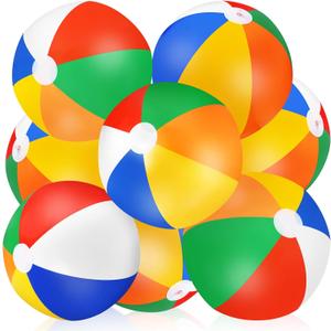 Large Beach Ball,8 Packs 24" Large Rainbow Beach Ball Bulk, Inflatable Pool Toys for Party Supplies Decorations, Adults Kids Birthday Luau Summer Beach Water Games Beachballs Party Favors