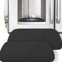 LOPNUR Refrigerator Drip Tray Catcher 2 Pack - 8.3"x3.1" Cuttable Refrigerator Mats Hide Stains, Fridge Ice Water Dispenser Absorbent Mat for Samsung Whirlpool GE, Fridge Drip Pad (Trapezoid, Black)