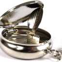 SmartDealsPro Stainless Steel Portable Pocket Circular Ashtray Key Chain with Cigarette Snuffer