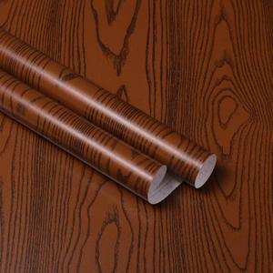 Heroad Brand Wood Grain Contact Paper, Orange Brown with Black Wood Grain Pattern, Orange Wood Peel and Stick Wallpaper Contact Paper for Cabinets Countertops Waterproof Self Adhesive 78.7x17.5