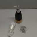 Ceramic Dish Soap Dispenser with 2 Pumps for Hand Soap, Shampoo, Lotion, Conditioner, 12 oz Refillable Soap Bottle with Silicone Funnel for Valentine's Day Bathroom & Kitchen, Black