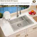 23x15 RV Kitchen Sink, Delironexu 23 Inch Drop In or Undermount RV Kitchen Sink, 18 Gauge 304 Stainless Steel Single Bowl Kitchen Sink, Dual Mount Small Kitchen Sink with Accessories