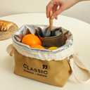 CLASSIC Insulated Drawstring Lunch Bag - Expandable Thermal Tote with Adjustable Strap for Office & Commute