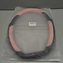 INEBIZ Universal Car Steering Wheel Cover Microfiber Leather Viscose Multi-Element Stitching (Black&Pink, D)