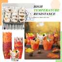 500 Counts Thanksgiving Tulip Cupcake Liners Birthday Party Muffin Cupcake Baking Liners Grease Proof Cake Liner Holders for Fall Christmas Halloween Birthday Party(Leaf)