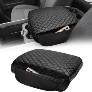 Thickened Center Console Cushion for 2019-2025 2026 Ram 1500/2500/3500 PU Leather Armrest Cover Protector,Anti-Scratch for 5th Ram 1500(Bucket Seat Console) Arm Rest Lid Accessories 19-26