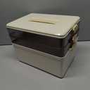 3 Tier Medicine Cabinet Organizer Large Capacity Medicine Organizer, Portable Medicine Box with Handle, Multipurpose Medical Box with Removable Tray, First Aid Boxes Empty, Yellow