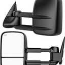 Heated Tow Mirrors Compatible with 1999-2002 Chevy Silverado & GMC Sierra 1500 2500 3500 HD, Tahoe Suburban Avalanche Yukon Denali, Folding Extended Trailer Towing Side Mirrors