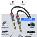 4 x Instrument Cable,16.5ft/5m-1pack 6.35mm Male to Male 1/4 inch to 1/4 inch Audio Cable, Fish Wire Braided TRS Cable, for Guitar Cable, Bass, Keyboard, Mixer, Amplifier, Equalizer, Speaker. (Straight Angle)