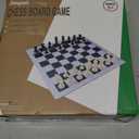 Juegoal 20" Portable Chess & Checkers Set, 2 in 1 Travel Board Games for Kids and Adults, Folding Roll up Chess Game Sets, Extra 26 Checker Pieces, Tournament Thick Mousepad Mat with Storage Bag