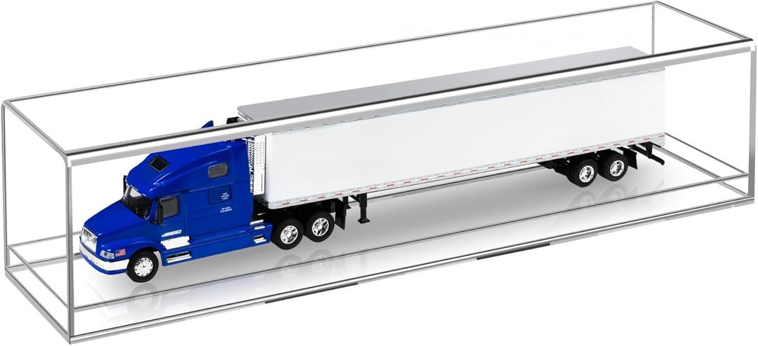 1:64 Scale Trucks Display Case with Plastic Base - Acrylic Model Train Truck Display Boxes - Dustproof Showcase for Collectibles Memorabilia