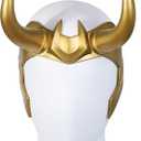 nezababy Superhero Horns Helmet Crown PVC Golden Headpiece Halloween Cosplay Costume Props Accessory for Adults
