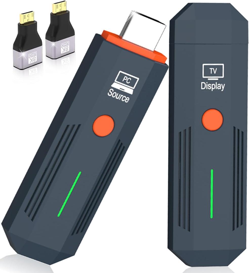 2026 Upgraded Wireless HDMI Transmitter and Receiver 328FT/100M, Plug & Play 5G+2.4G Wireless HDMI Extender Kit Display Adapter, 4K Decode 1080P Output, for Audio to Monitor from PC/Projector/TV Box