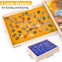 1000 Piece Puzzle Board with Drawers Rotatable 360-Degree Wheels and Cover 30" x 22" Wooden Jigsaw Puzzle Table Storage Organizer Portable Lightweight Design