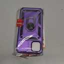 Janmitta Case for iPhone 11 Pro Max Phone Cover Built in Slide Camera Lens Cover+Screen Protector, Heavy Duty Shockproof Full Body PhoneCase with Finger Ring Holder Kickstand, Purple