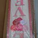 Eternhome Love Sign Valentine's Day Decorations Cloth Flower Wooden Hanging Pink Loving Décor Vintage Home Sign Rustic Front Door Romantic Gift for Lover