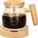 Self Stirring Mug, 400ML Self Stirring Coffee Mug Electric Mixing Mug High Borosilicate Glass Mixing Coffee Mug With 55 Constant Temperature Coaster Suitable for Coffee/Milk/Protein Powder