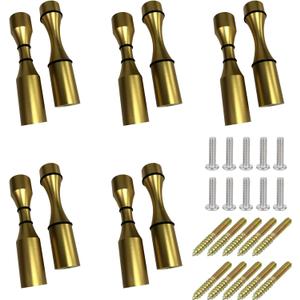5 Sets Matte Gold Vino Pins Single Bottle Display Wall Mount Aluminum Rack Pegs
