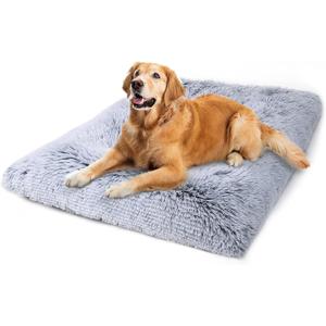 Vonabem Large Dog Bed Crate Pad 36 inch, Washable Pet Beds Medium Small Sized Dogs, Deluxe Plush Warm Anti-Slip Puppy Mats for Sleeping, Soft Kennel Pads 35 * 23 inch Grey