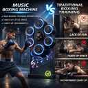 Music Boxing Machine for Adults & Kids | Wall Mounted Boxing Trainer with Bluetooth Speaker | LED Punch Target, Adjustable Speed Modes, Home Workout Equipment with MMA Gloves & Reaction Ball