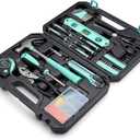 Amazon Basics 142-Piece Household Tool Kit for Home Repair, Hand Tools with Storage Case, 13.39 x 9.25 x 2.95 inch, Turquoise