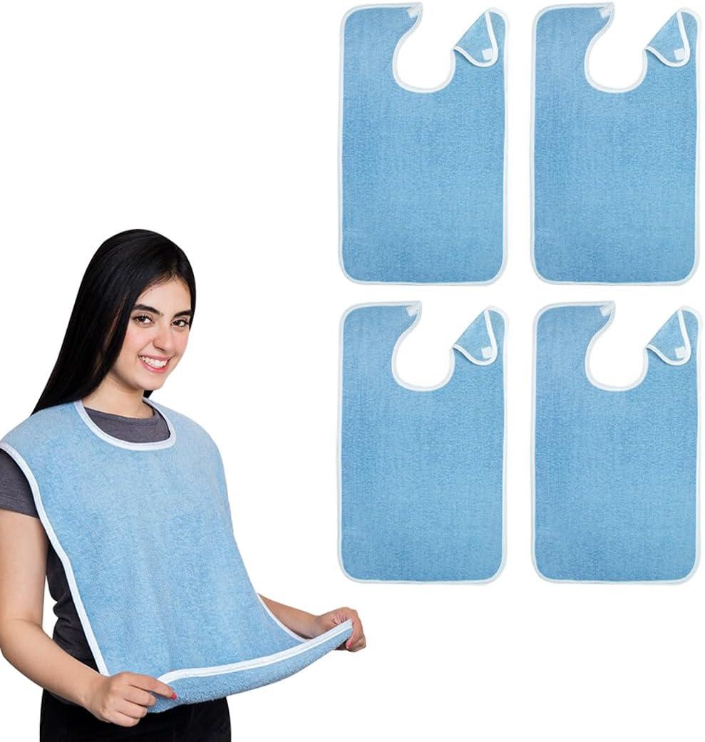 Avalon Adult Bibs For Women & Man Adult bibs for Elderly Eating, Bibs for Adults Senior Citizens, Clothing Protectors (Blue)
