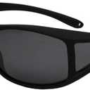 Polarized Solar Shield Fit Over Glasses Driving Sunglasses for Men and Women (Smoke)