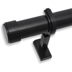 BlastHome Non-Adjustable Luxury Extra Long Curtain Rod, 1  Rod Set, 16 foot Fixed Length (Four Rods Connect for a Seamless Look), Tuxedo Black