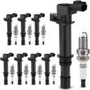 UF270 Ignition Coil & 4503 Double Iridium Spark Plug for 00-07 Dodge Ram 1500,Dakota,Durango/Jeep 99-08 Grand Cherokee,06-07 Commander/Chrysler Aspen/Mitsubishi Raider 4.7L V8 Replaces# 5C1114 UF297